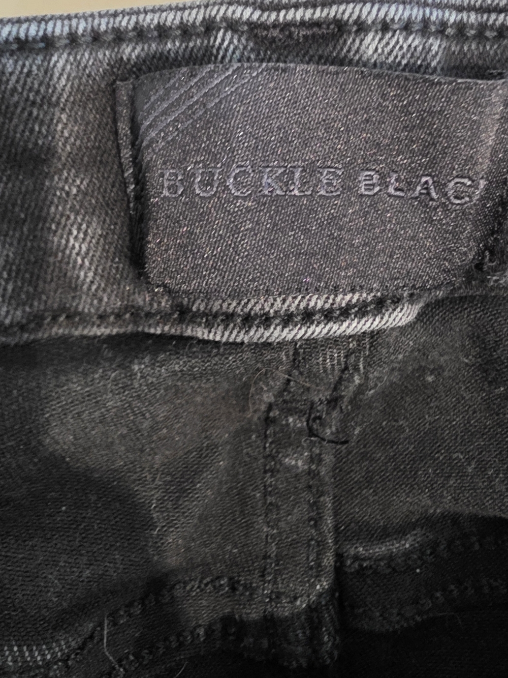Black High-Waist Cropped Straight Jeans - Women Distressed Bottoms Buckle Fit 35 - Picture 10 of 13